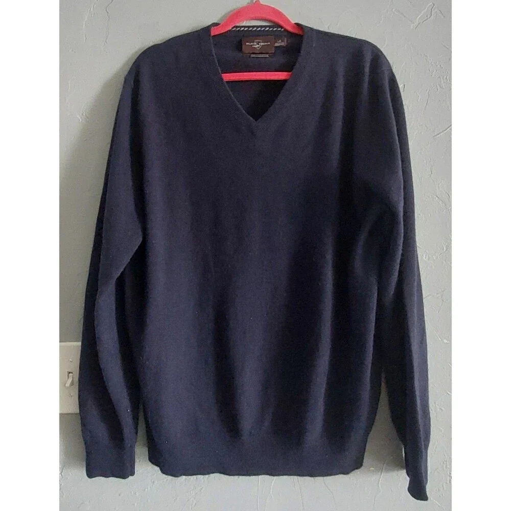 BLACK  BROWN 1826 Sweater Men Size L/G,100% Cashmere,Blue Marine, Very Soft,good